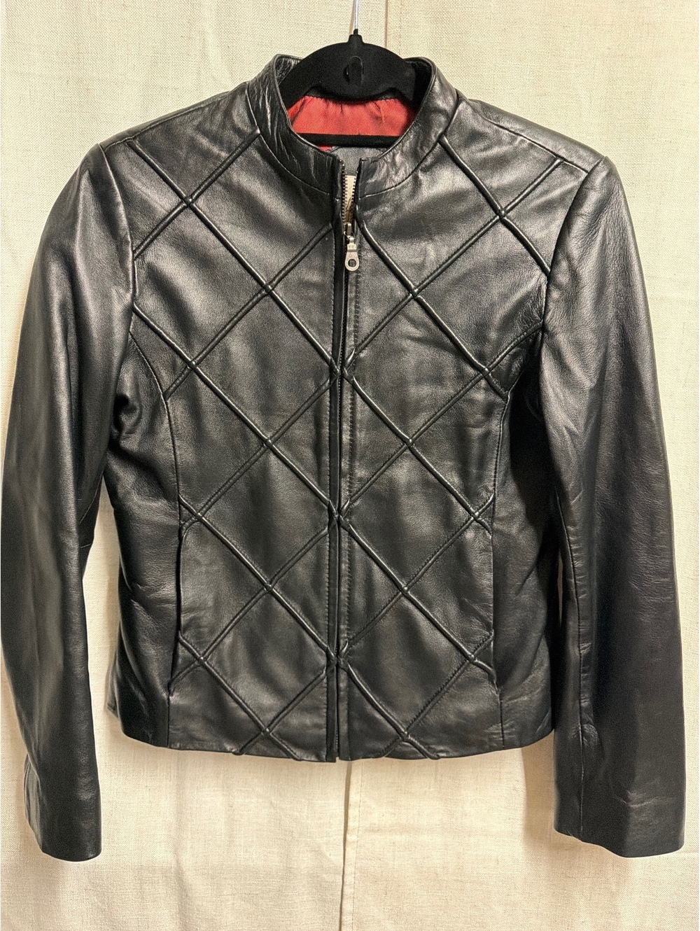 Women’s Cropped Leather Jacket-Petite Small